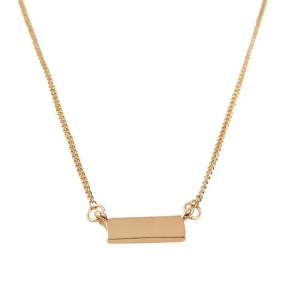 Mini Bar Delicate Charm Necklace in Gold Tone - Picture 2 of 3